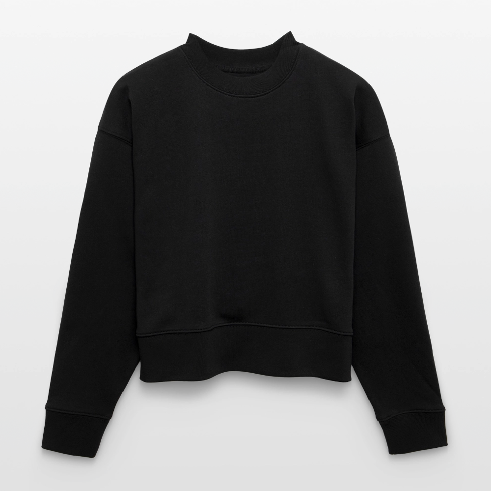 ♻️ Personalisierbares Cropped Frauen Bio-Sweatshirt - Schwarz