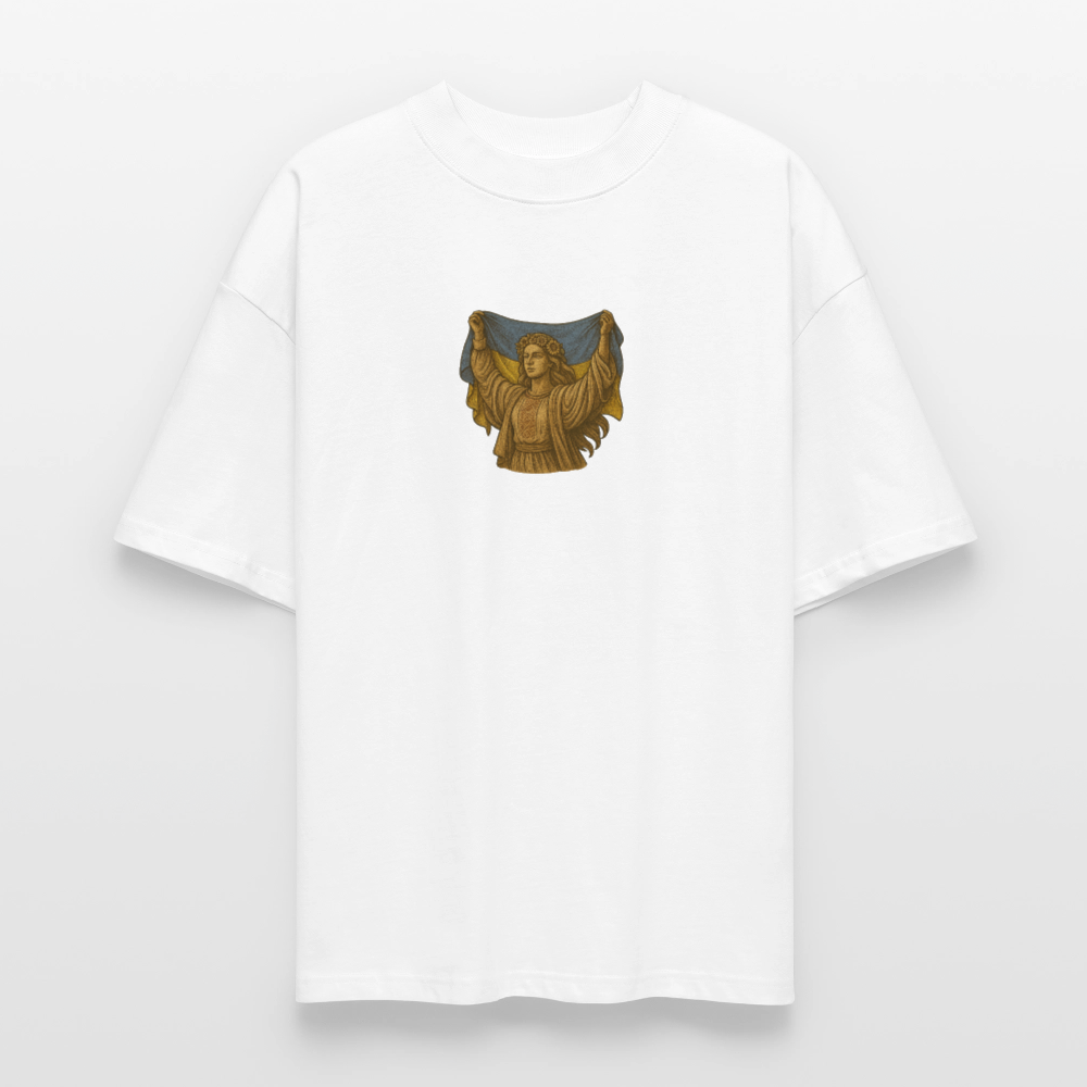 ♻️ 100% Bio Baumwolle Oversized T-Shirt Ukraine - Weiß