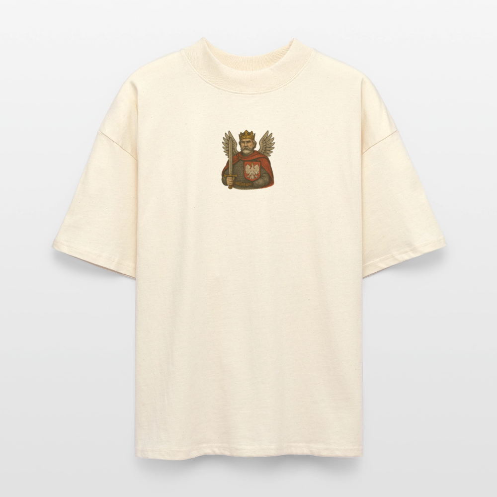 ♻️ 100% Bio Baumwolle Oversized T-Shirt Poland - Weißgrau