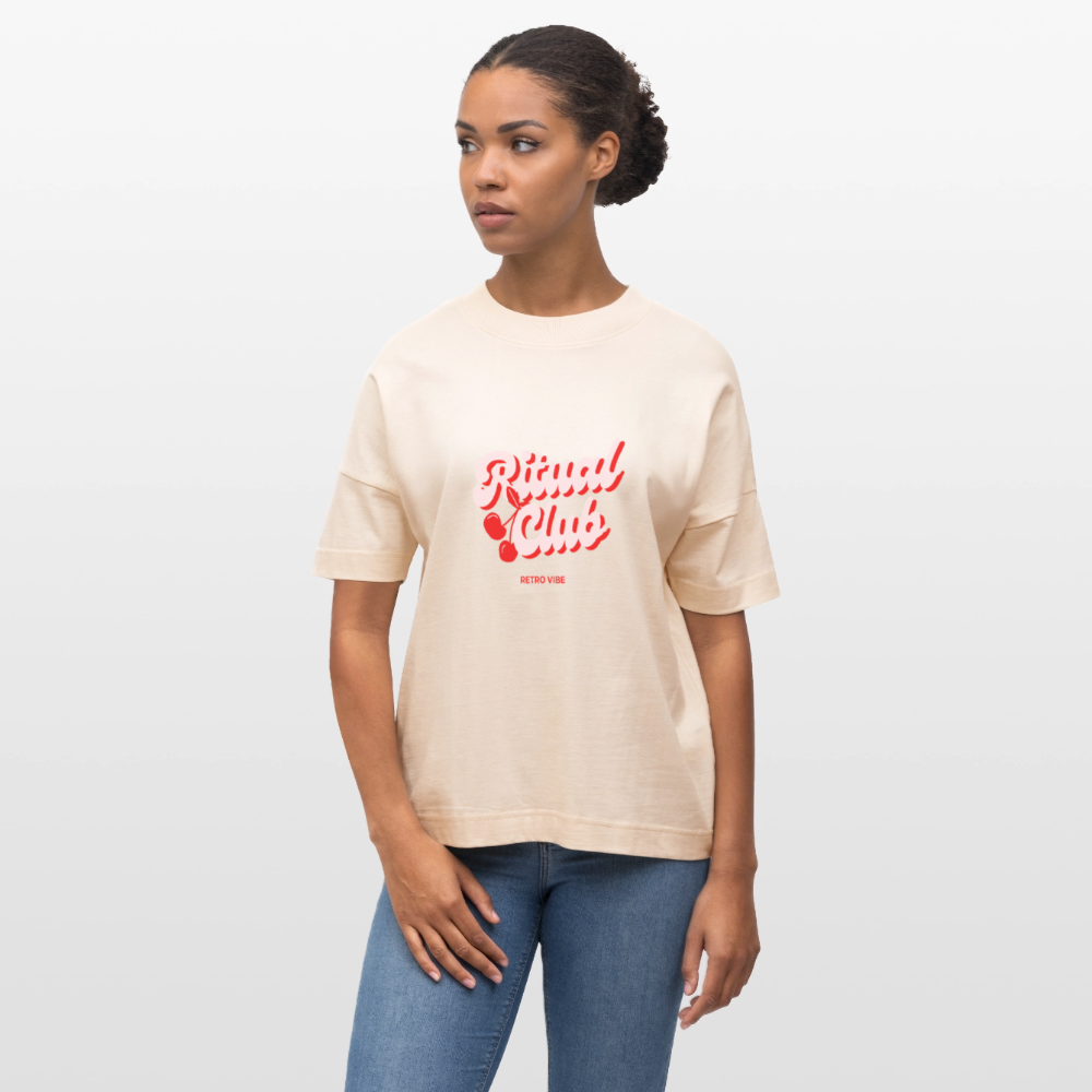 ♻️ 100% Bio Baumwolle Oversized Frauen T-Shirt - Weißgrau