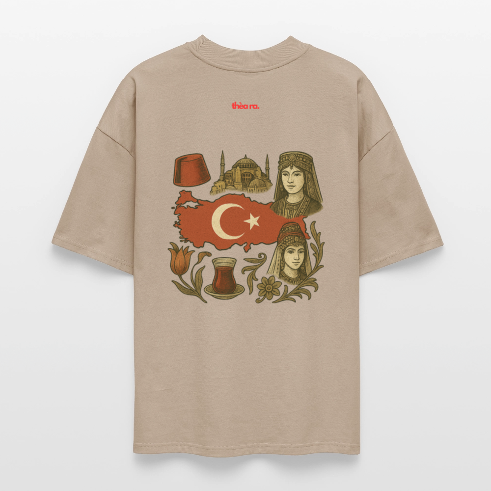 ♻️ 100% Bio Baumwolle Oversized T-Shirt Türkiye - Steingrau