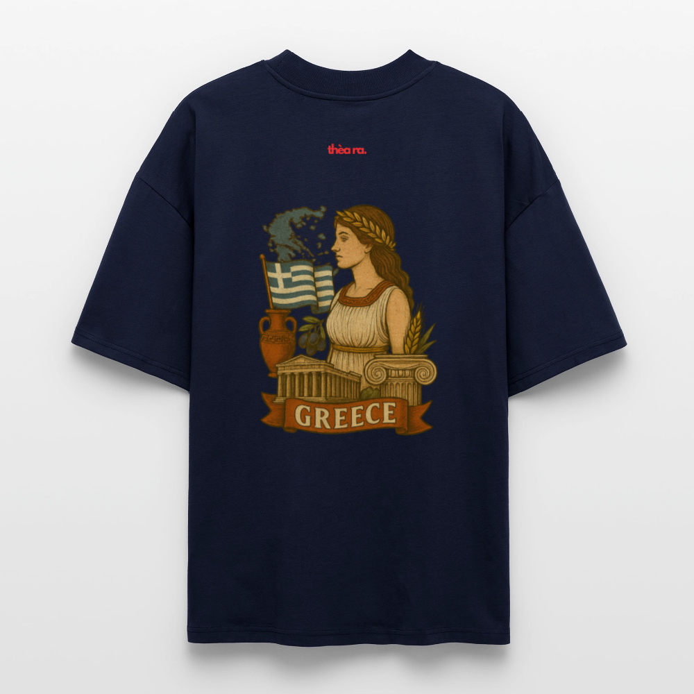 ♻️ 100% Bio Baumwolle Oversized T-Shirt Greece - Navy