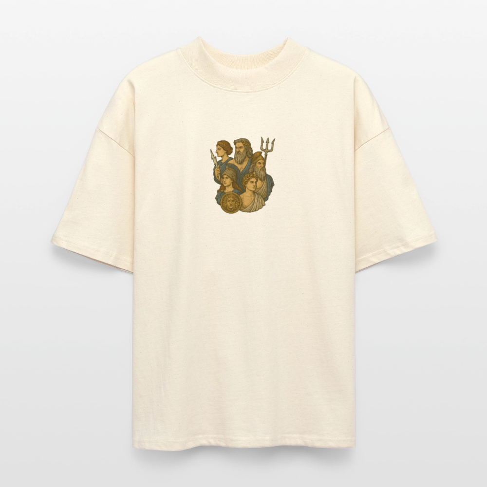 ♻️ 100% Bio Baumwolle Oversized T-Shirt Greece - Weißgrau