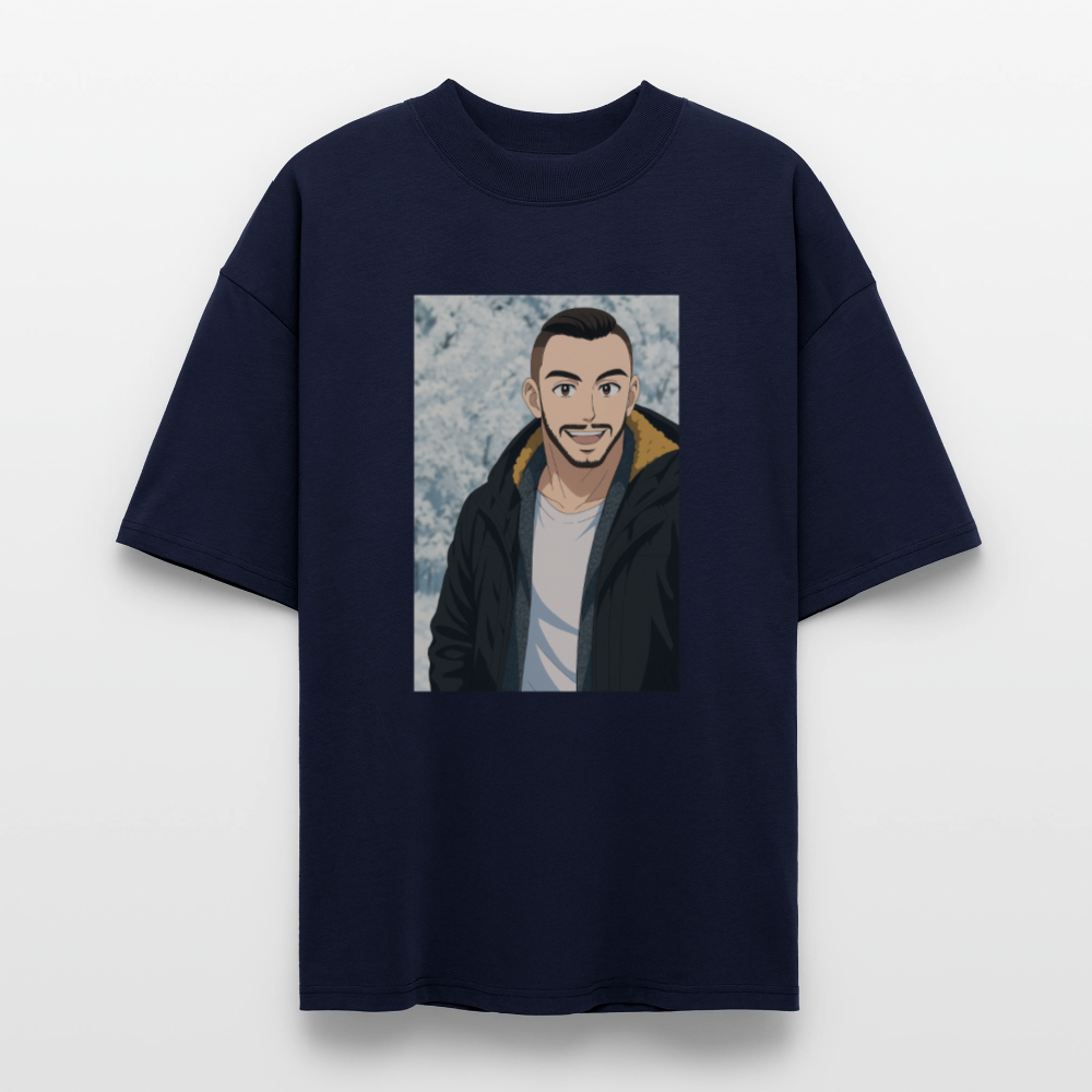 Dein persönliches Anime-Oversized Unisex Organic T-shirt Blaster – Individualisiertes Kunstwerk - navy