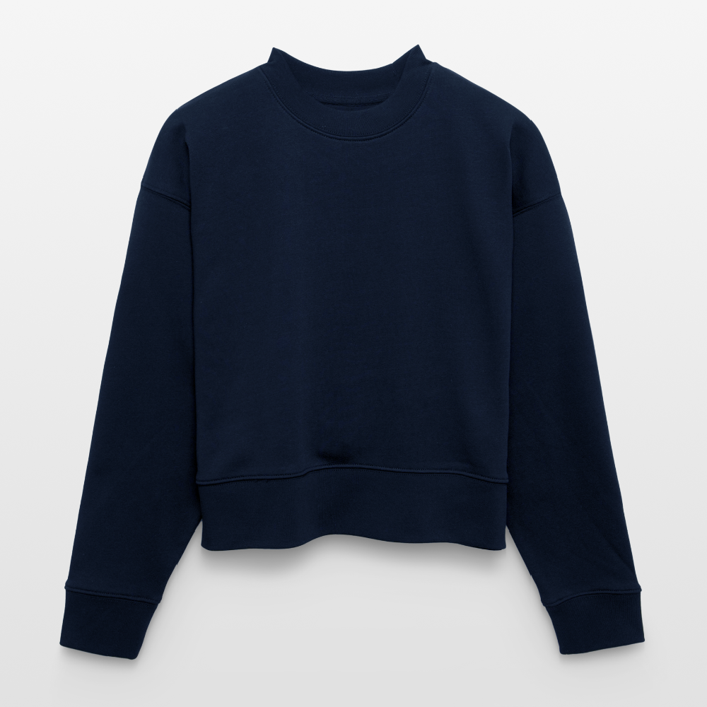 ♻️ Personalisierbares Cropped Frauen Bio-Sweatshirt - Navy