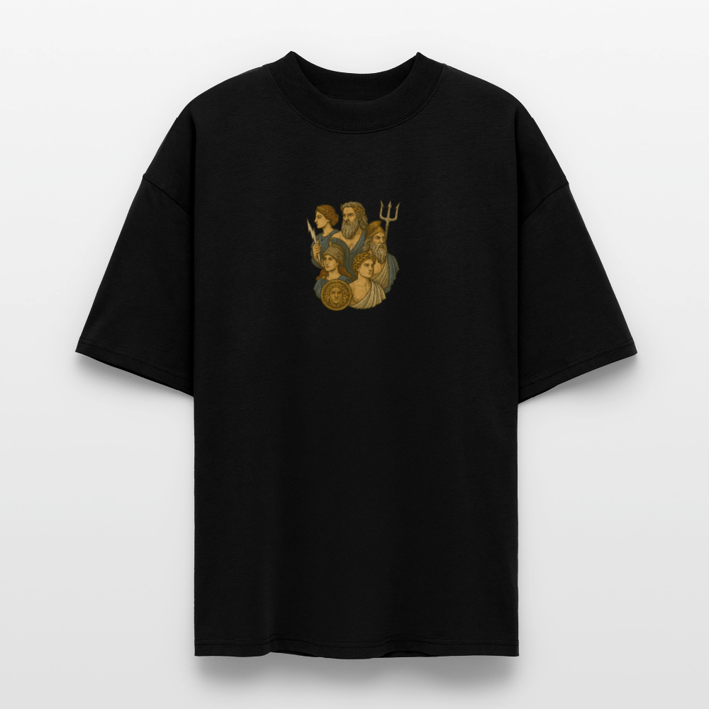 ♻️ 100% Bio Baumwolle Oversized T-Shirt Greece - Schwarz