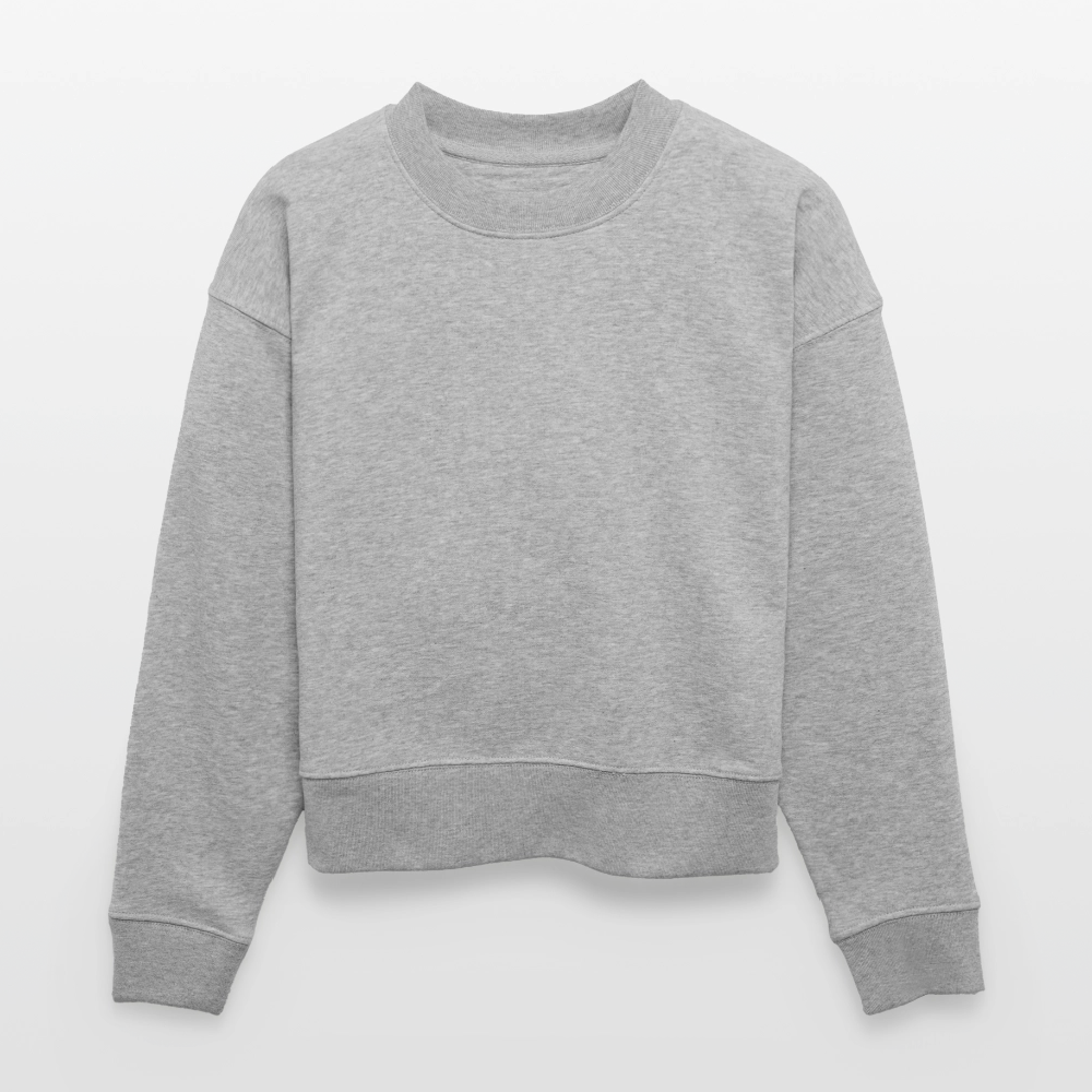 ♻️ Personalisierbares Cropped Frauen Bio-Sweatshirt - Grau meliert