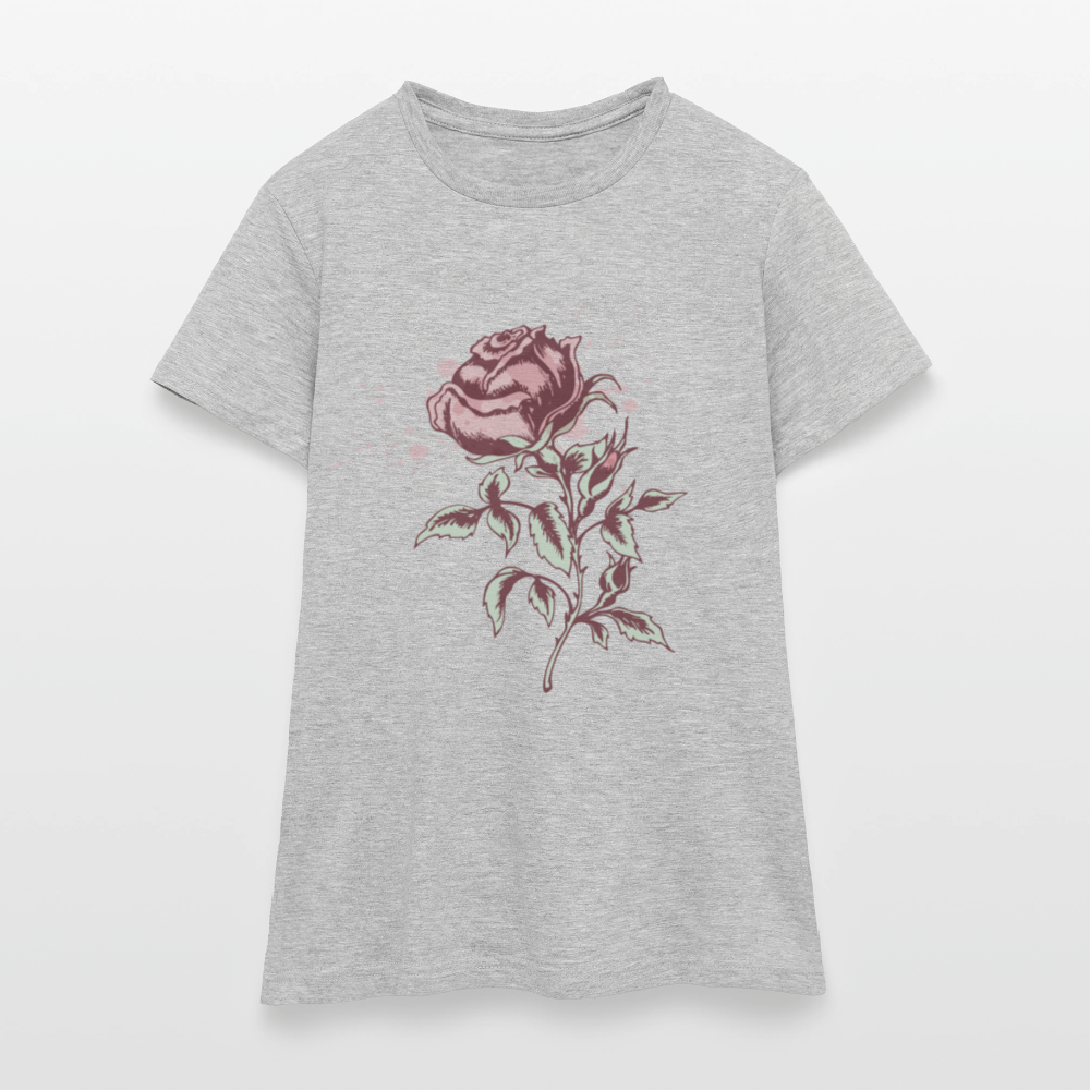 Frauen T-Shirt 100% Baumwolle - Grau meliert