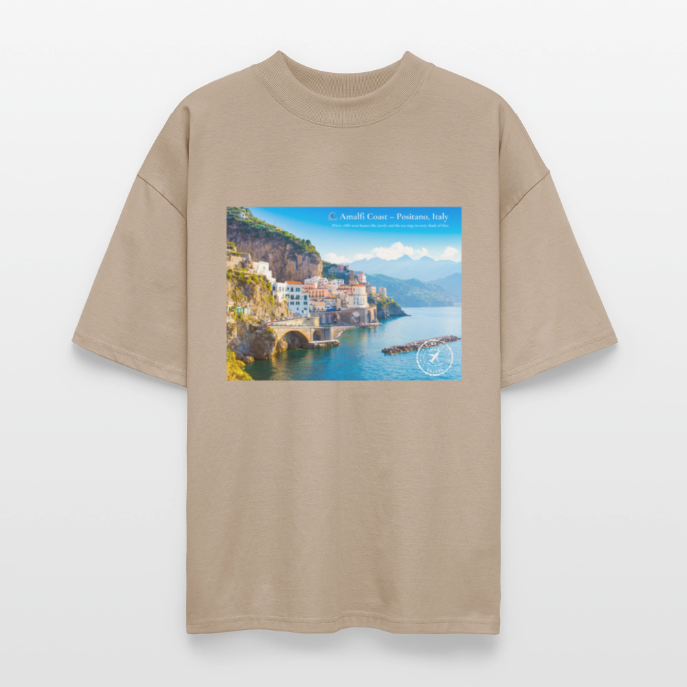 THÈA RA – "Amalfi Moment" Oversized Unisex Organic T-shirt Blaster - stone