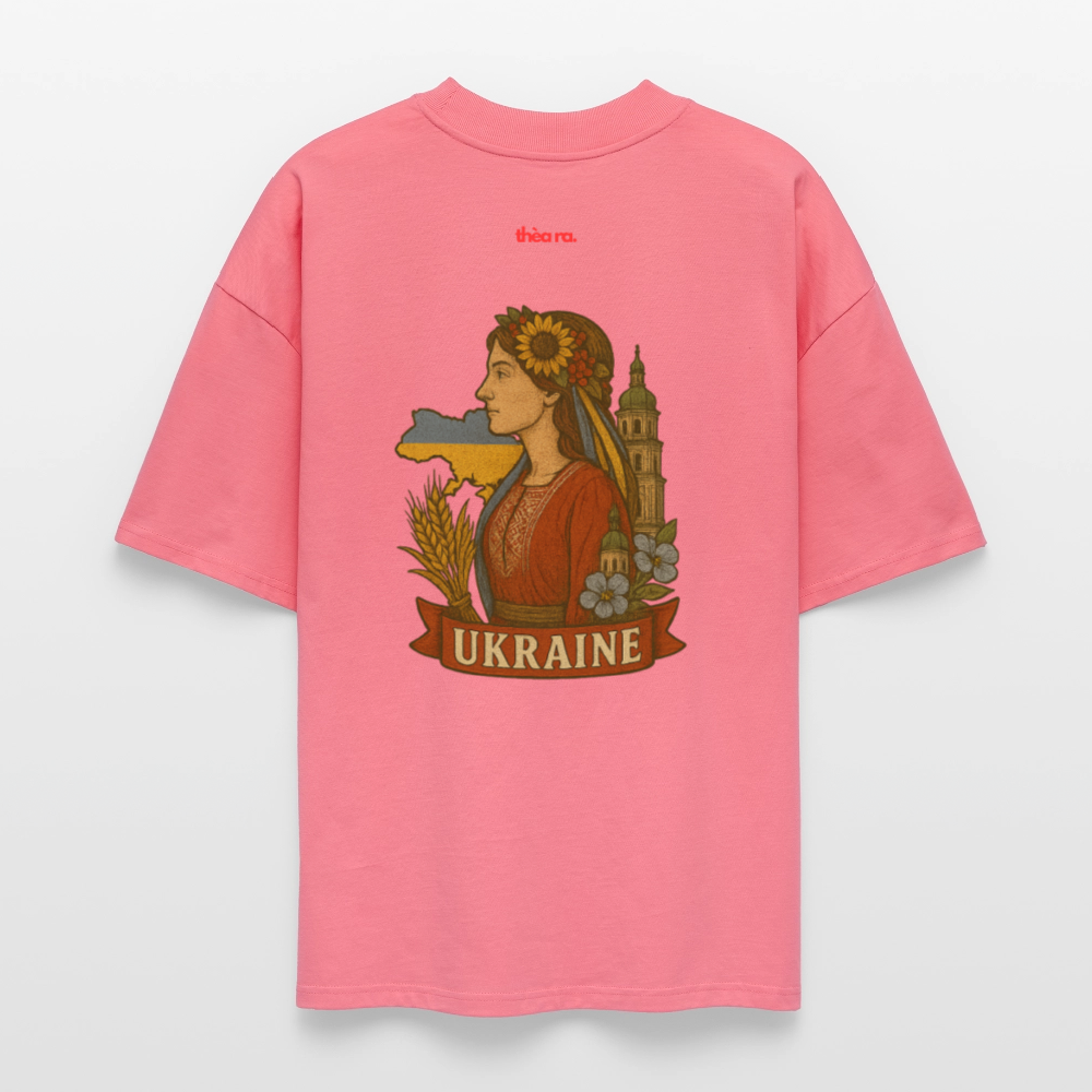 ♻️ 100% Bio Baumwolle Oversized T-Shirt Ukraine - Pink
