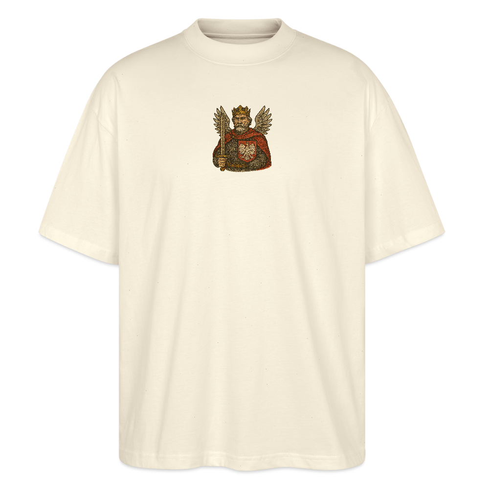 ♻️ 100% Bio Baumwolle Oversized T-Shirt Poland - Weißgrau