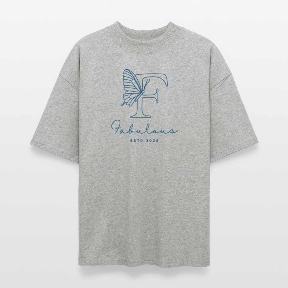 ♻️ 100% Bio Baumwolle Oversized T-Shirt - Grau meliert