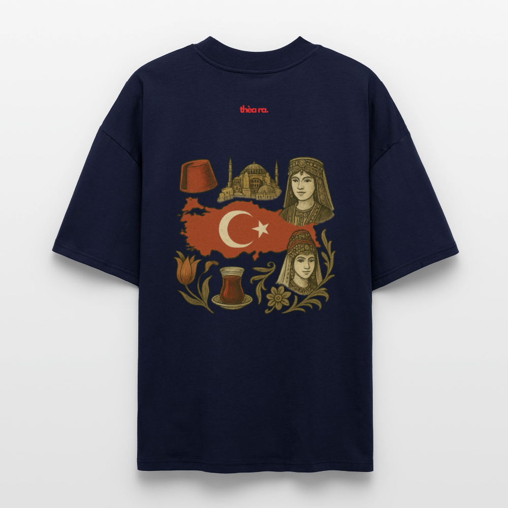 ♻️ 100% Bio Baumwolle Oversized T-Shirt Türkiye - Navy