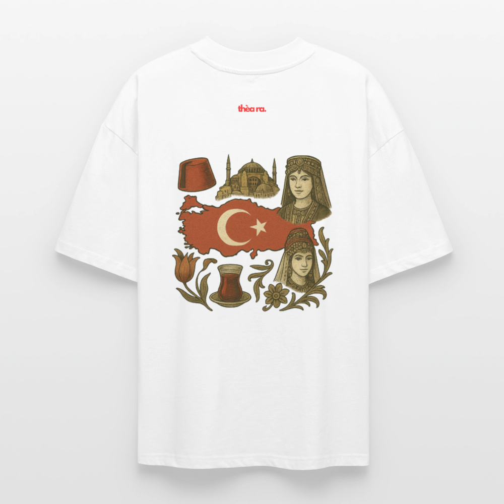 ♻️ 100% Bio Baumwolle Oversized T-Shirt Türkiye - Weiß