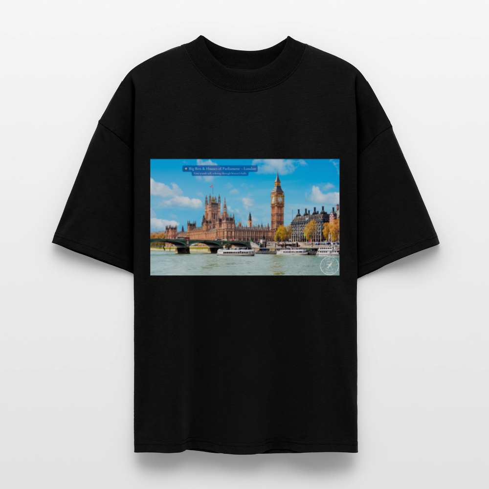 THÈA RA – "London Moment" Oversized Unisex Organic T-shirt Blaster - black