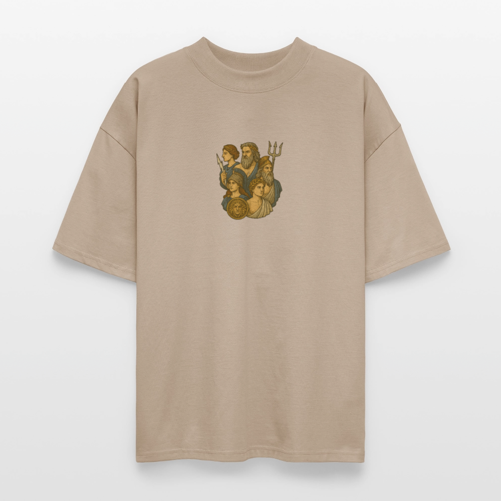 ♻️ 100% Bio Baumwolle Oversized T-Shirt Greece - Steingrau