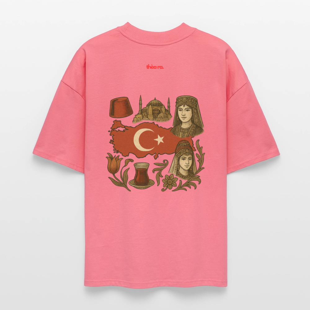 ♻️ 100% Bio Baumwolle Oversized T-Shirt Türkiye - Pink