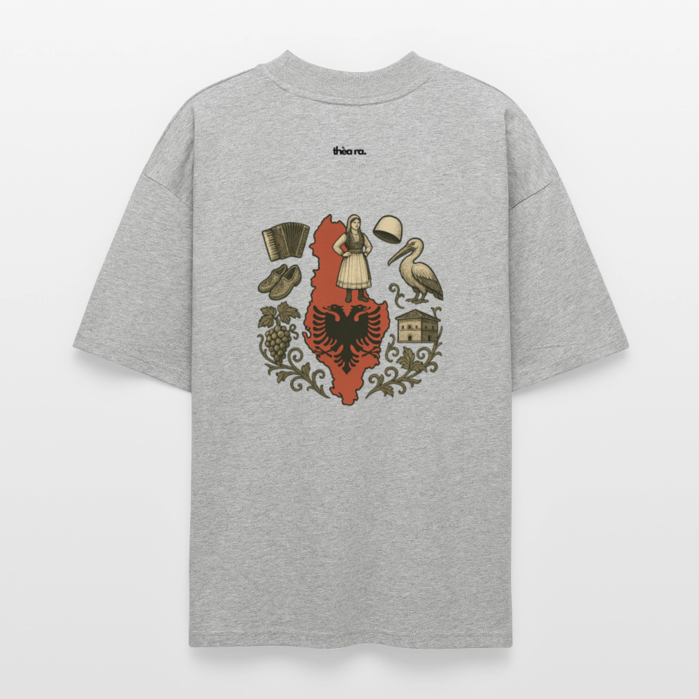 ♻️ 100% Bio Baumwolle Oversized Unisex T-Shirt - Grau meliert