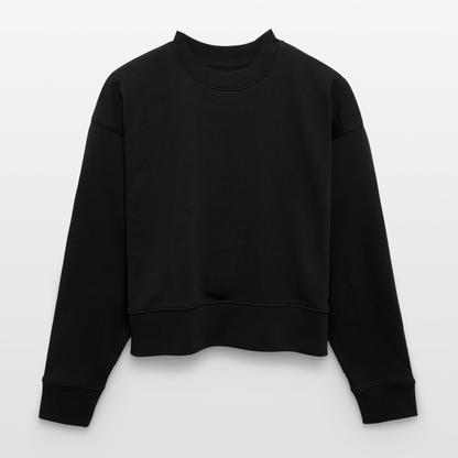 ♻️ Personalisierbares Cropped Frauen Bio-Sweatshirt - Schwarz