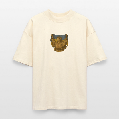 ♻️ 100% Bio Baumwolle Oversized T-Shirt Ukraine - Weißgrau