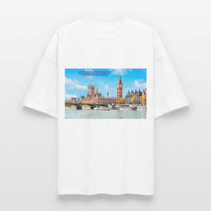 THÈA RA – "London Moment" Oversized Unisex Organic T-shirt Blaster - white