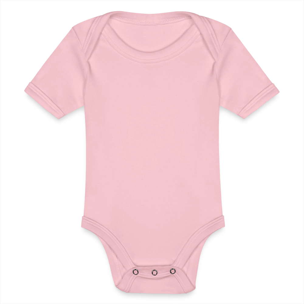 ♻️ Personalisierbares Baby 100% Bio Baumwolle-Kurzarm-Body - Hellrosa
