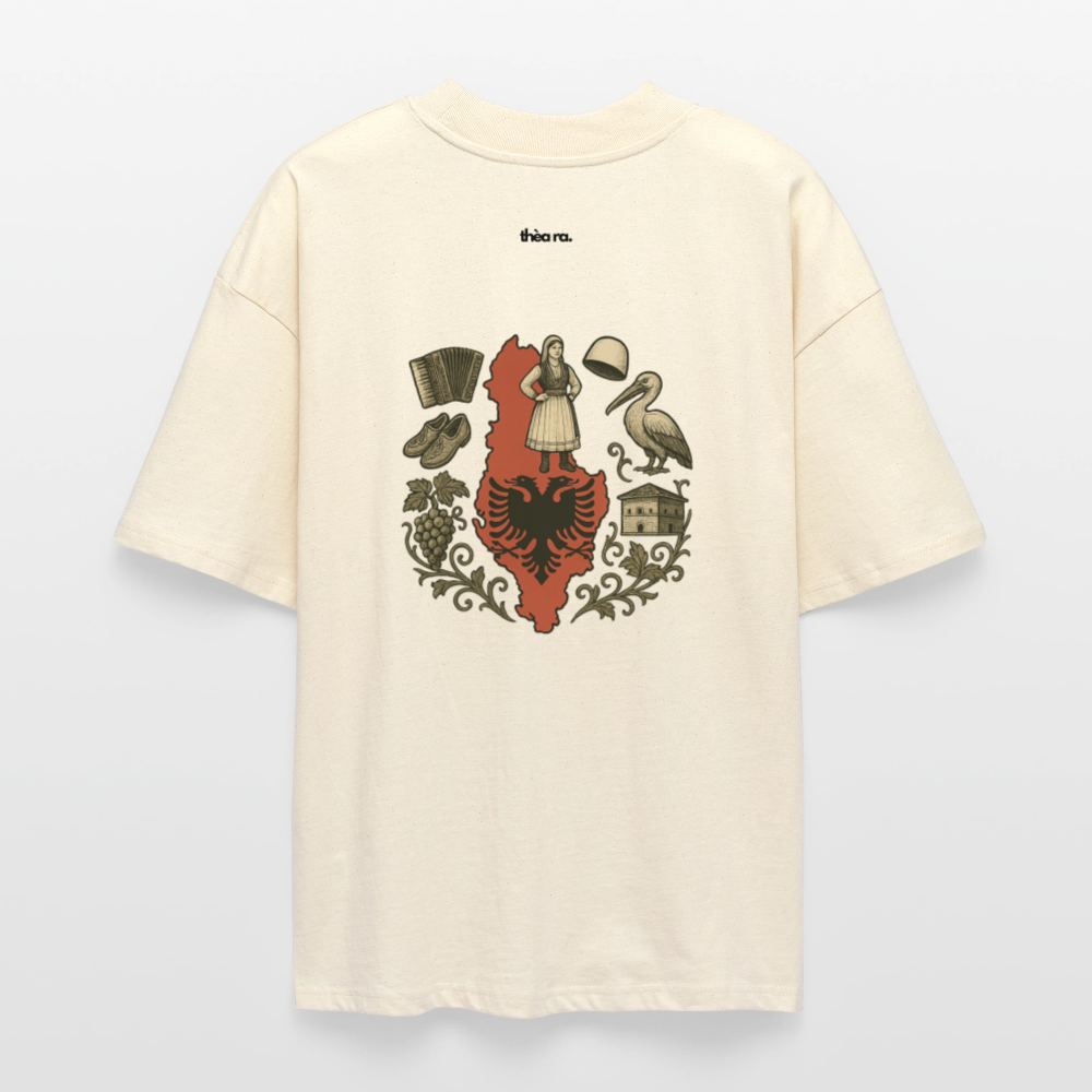 ♻️ 100% Bio Baumwolle Oversized Unisex T-Shirt - Weißgrau