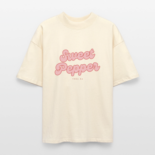 ♻️ 100% Bio Baumwolle Oversized Frauen T-Shirt - Weißgrau