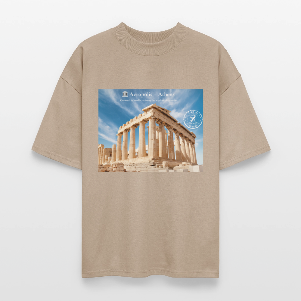 THÈA RA – "Athens Moment" Oversized Unisex Organic T-shirt Blaster - stone