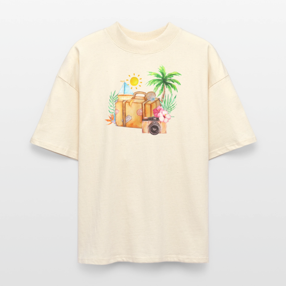 ♻️ 100% Bio Baumwolle Oversized T-Shirt - Weißgrau