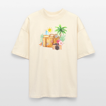 ♻️ 100% Bio Baumwolle Oversized T-Shirt - Weißgrau