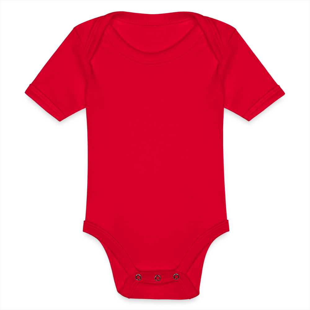 ♻️ Personalisierbares Baby 100% Bio Baumwolle-Kurzarm-Body - Rot