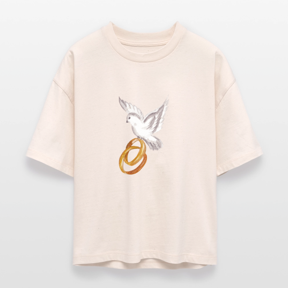 ♻️ 100% Bio Baumwolle Frauen Boxy T-Shirt - Weißgrau