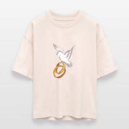 ♻️ 100% Bio Baumwolle Frauen Boxy T-Shirt - Weißgrau