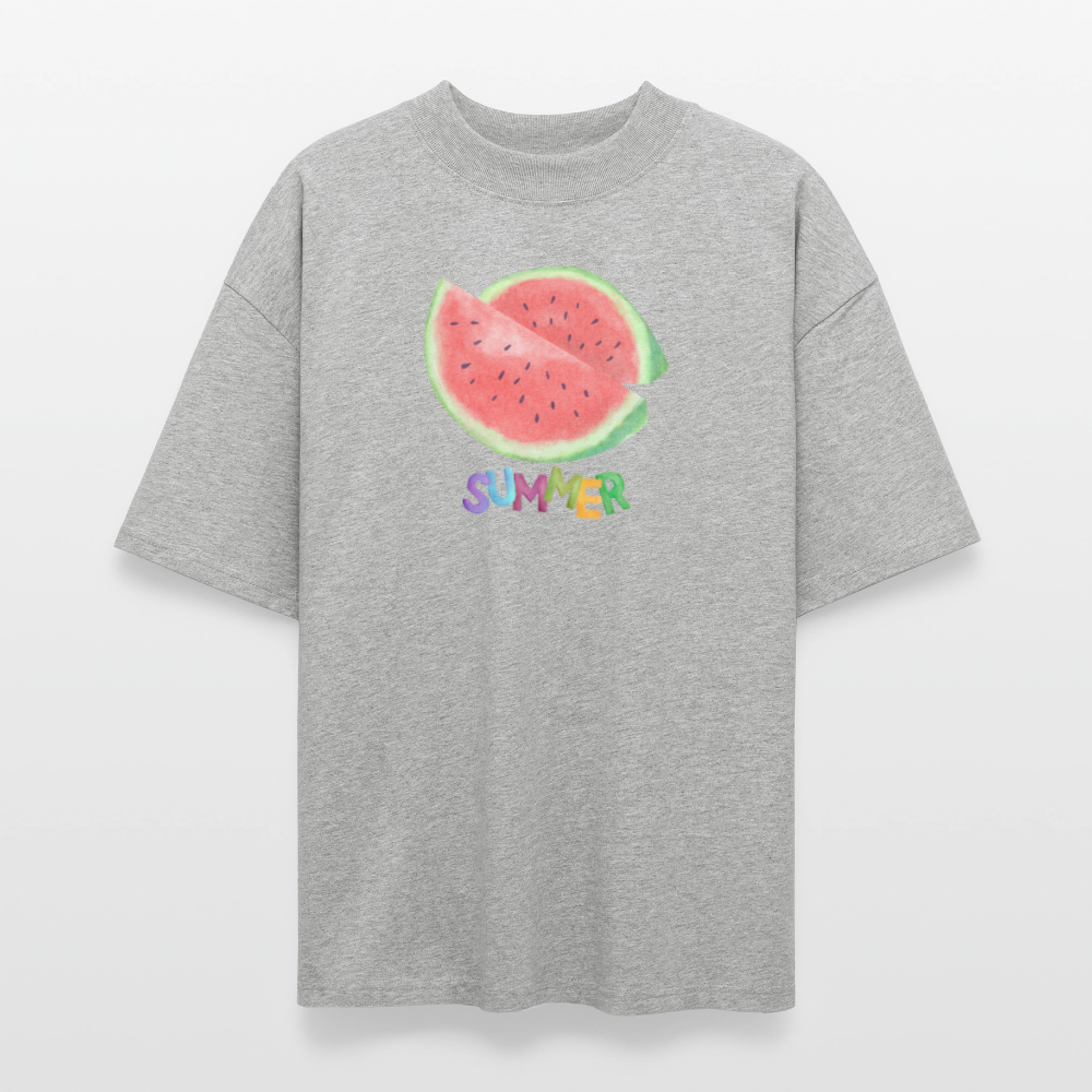 ♻️ 100% Bio Baumwolle Oversized T-Shirt - Grau meliert
