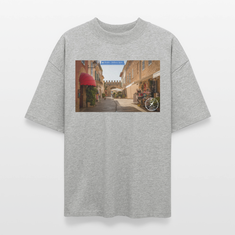 THÈA RA – "Mallorca Moment" Oversized Unisex Organic T-shirt Blaster - heather grey
