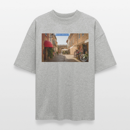 THÈA RA – "Mallorca Moment" Oversized Unisex Organic T-shirt Blaster - heather grey