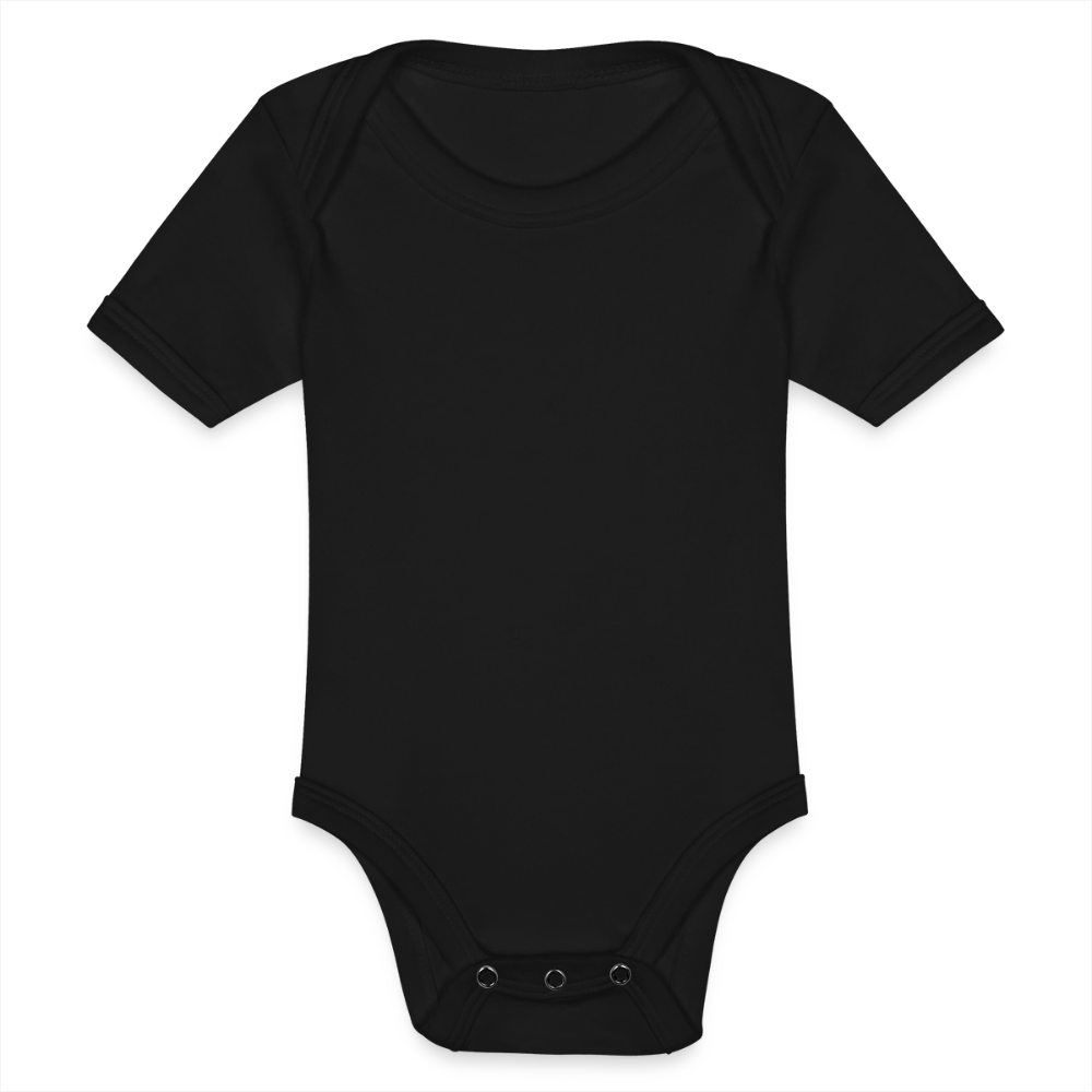 ♻️ Personalisierbares Baby 100% Bio Baumwolle-Kurzarm-Body - Schwarz