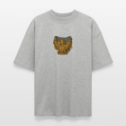 ♻️ 100% Bio Baumwolle Oversized T-Shirt Ukraine - Grau meliert