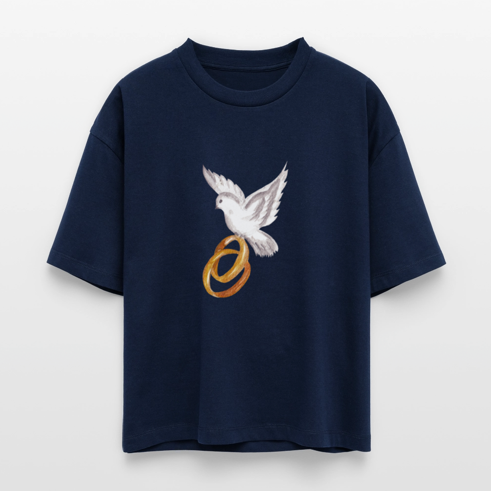 ♻️ 100% Bio Baumwolle Frauen Boxy T-Shirt - Navy