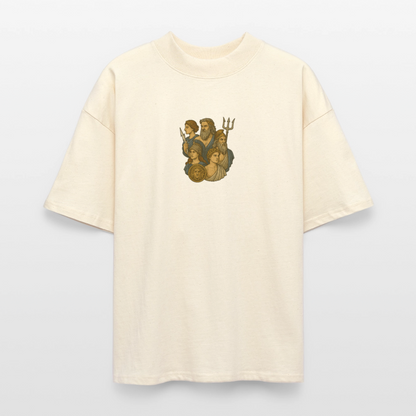 ♻️ 100% Bio Baumwolle Oversized T-Shirt Greece - Weißgrau
