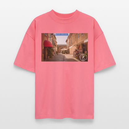 THÈA RA – "Mallorca Moment" Oversized Unisex Organic T-shirt Blaster - pink joy 