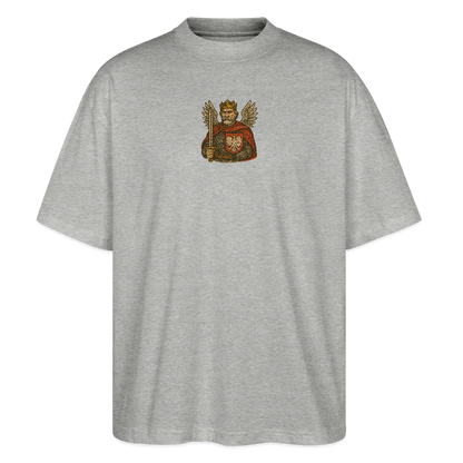♻️ 100% Bio Baumwolle Oversized T-Shirt Poland - Grau meliert