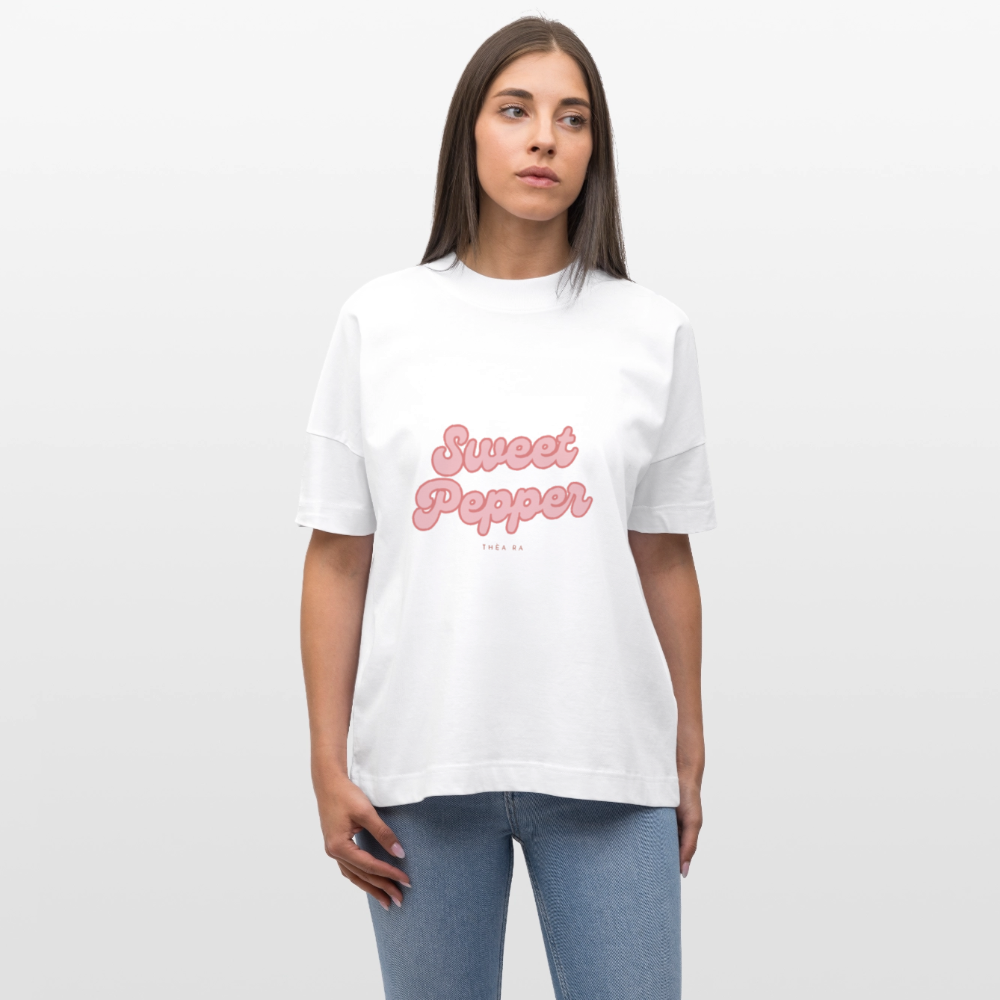 ♻️ 100% Bio Baumwolle Oversized Frauen T-Shirt - Weiß