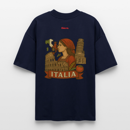 ♻️ 100% Bio Baumwolle Oversized T-Shirt Italia - Navy