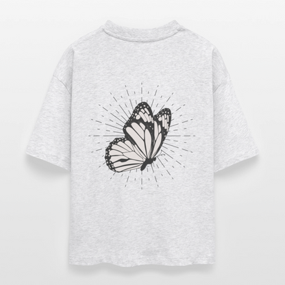 ♻️ 100% Bio Baumwolle Oversized Frauen T-Shirt - Weiß meliert