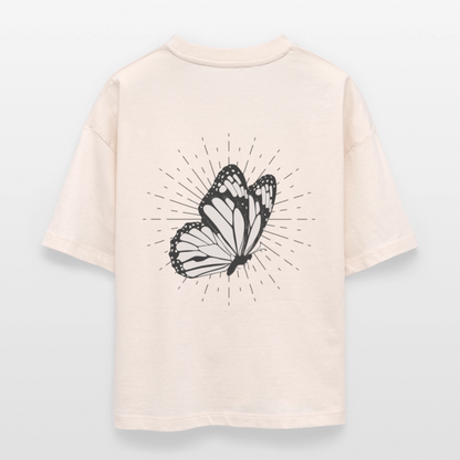 ♻️ 100% Bio Baumwolle Oversized Frauen T-Shirt - Weißgrau