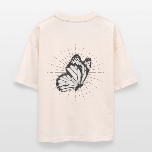 ♻️ 100% Bio Baumwolle Oversized Frauen T-Shirt - Weißgrau