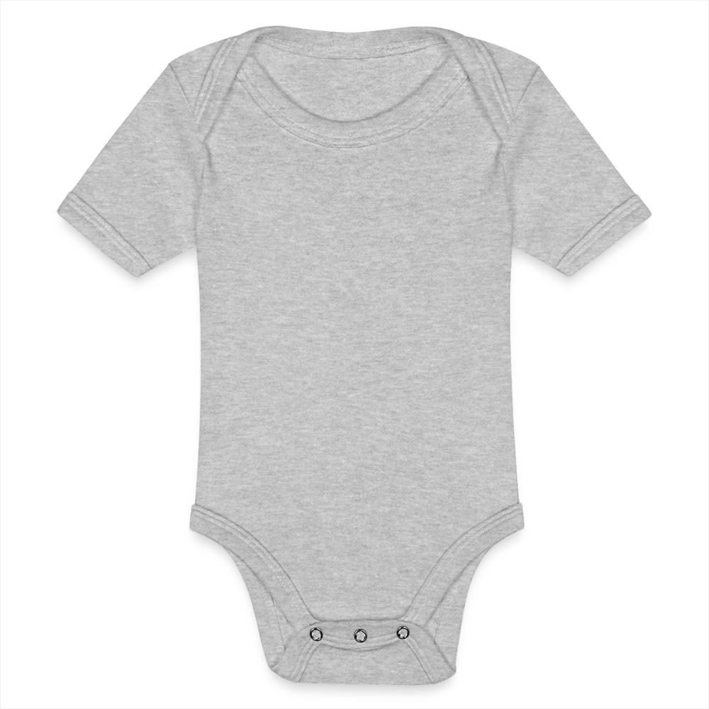 ♻️ Personalisierbares Baby 100% Bio Baumwolle-Kurzarm-Body - Grau meliert