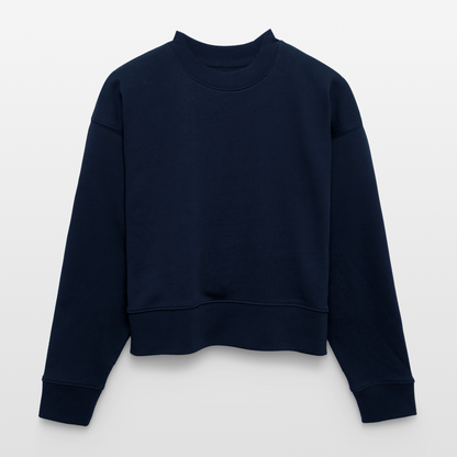 ♻️ Personalisierbares Cropped Frauen Bio-Sweatshirt - Navy